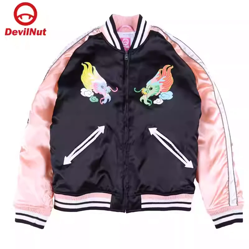 DEVIL NUT潮牌 恶魔 女式 小蝙蝠横须贺棉服