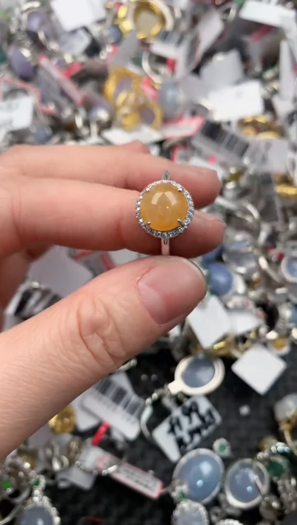 银S925镶嵌戒指翡翠11                  4