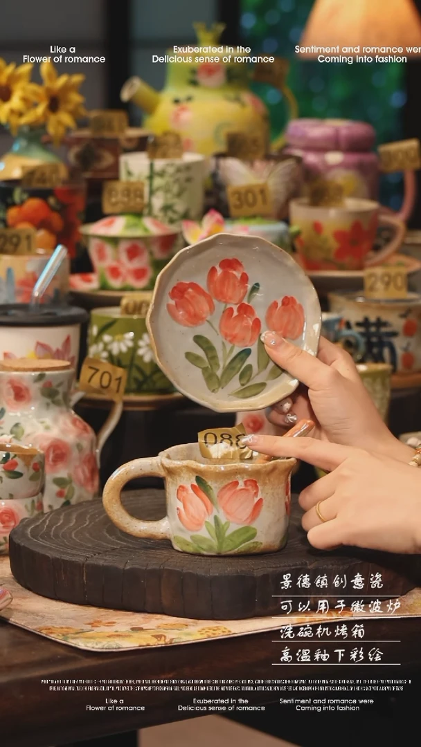 陶瓷088景德镇高温釉下彩手工手绘款式