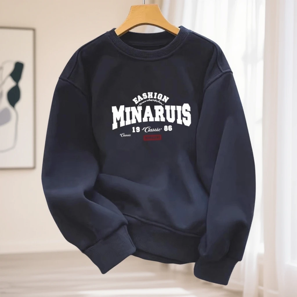 FAVMARTHA-美式港风复古高级感潮流重磅棉圆领卫衣男秋冬加绒宽松