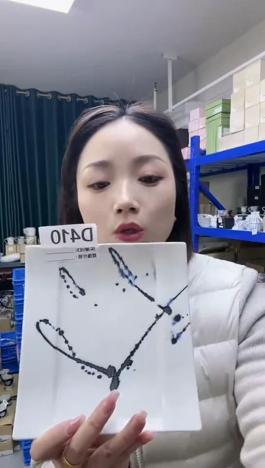 【闪购商品】瓷片日本进口瓷器翔武17cm方盘D410