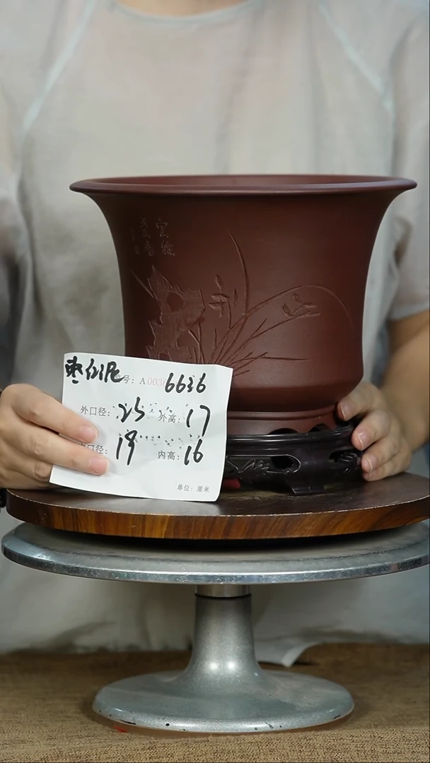 紫砂花盆6616+S 紫砂花盆紫砂