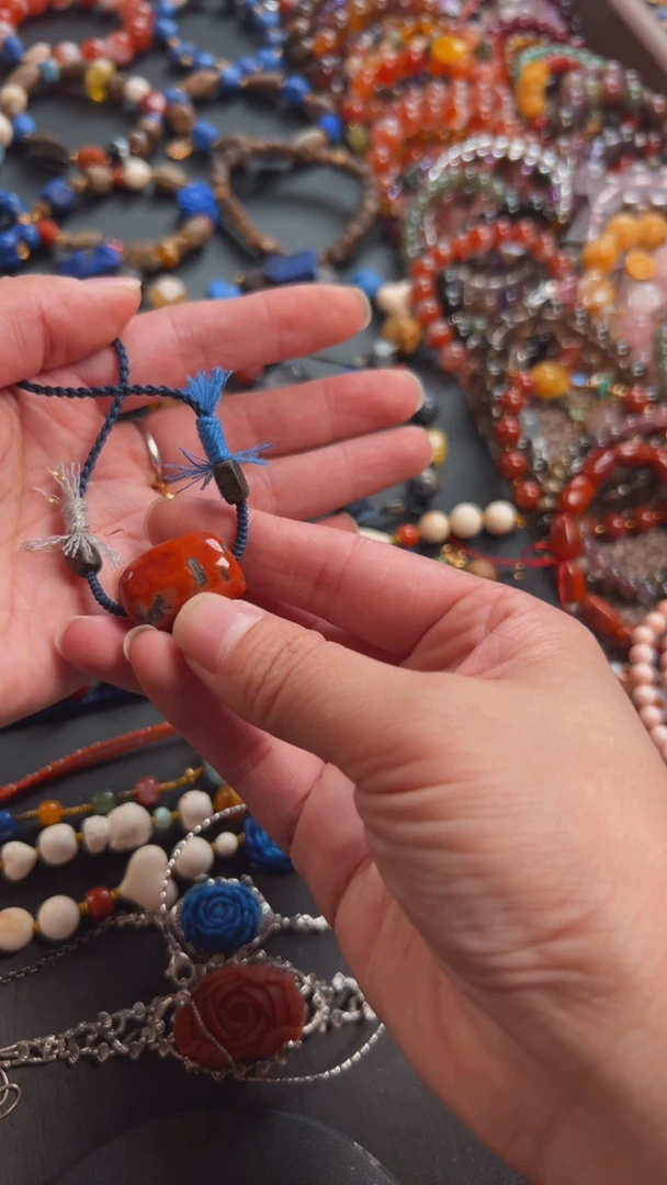 南红玛瑙未镶嵌颈饰编绳