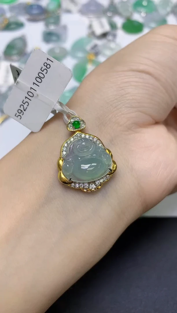 颈饰未镶嵌翡翠天然缅甸翡翠A货百元以上9元证书费自理