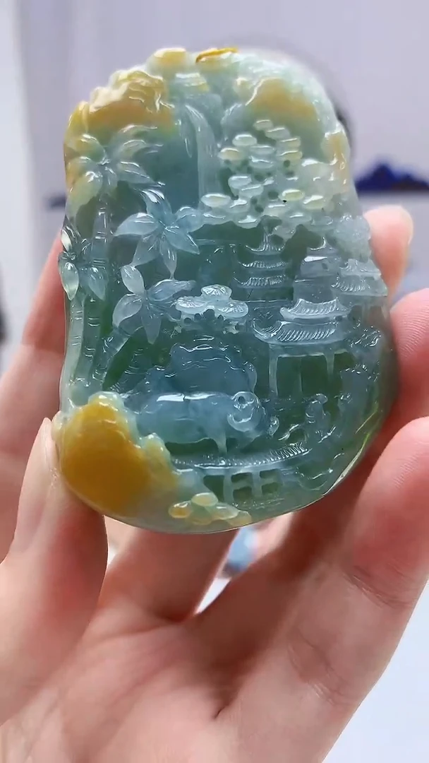 定制翡翠未镶嵌5060zm-毛货挂件163