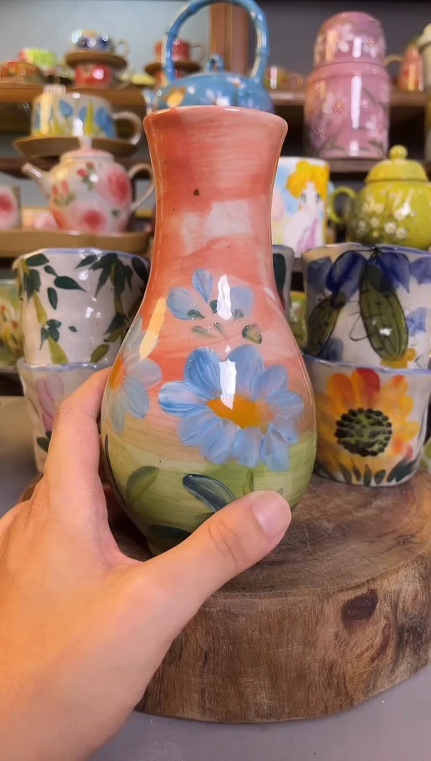 杯子手绘高温釉下陶瓷