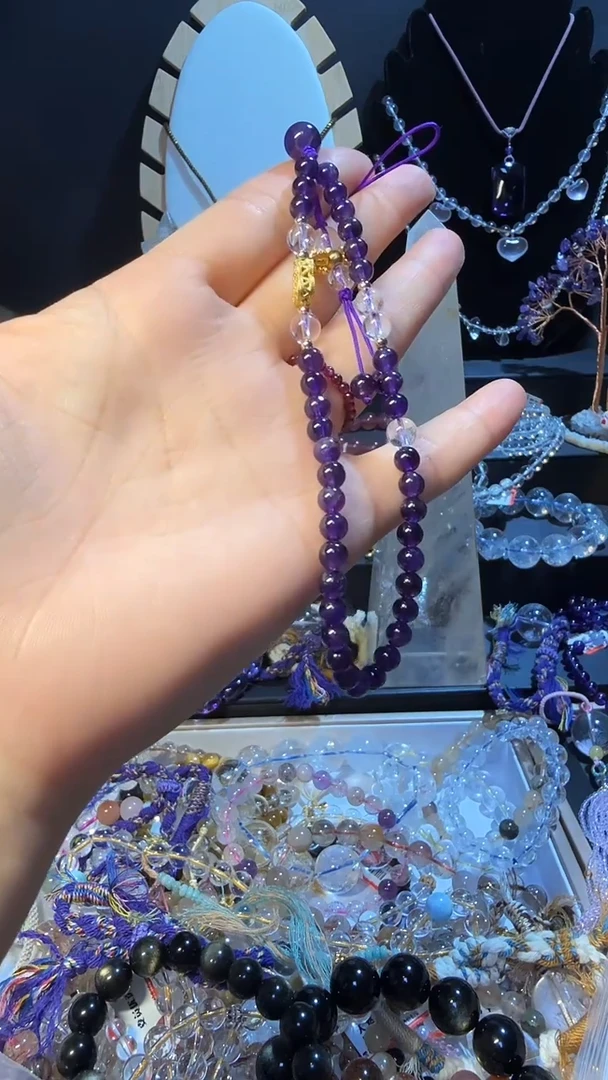 未镶嵌车挂紫晶天然紫水晶手机链多样性发一