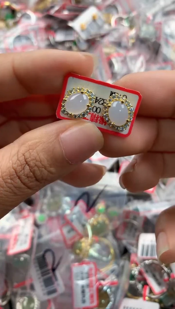 银S925镶嵌戒指翡翠222               3