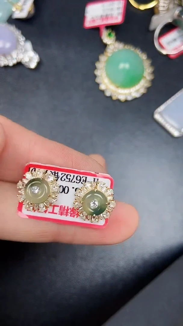 银S925镶嵌戒指翡翠3690