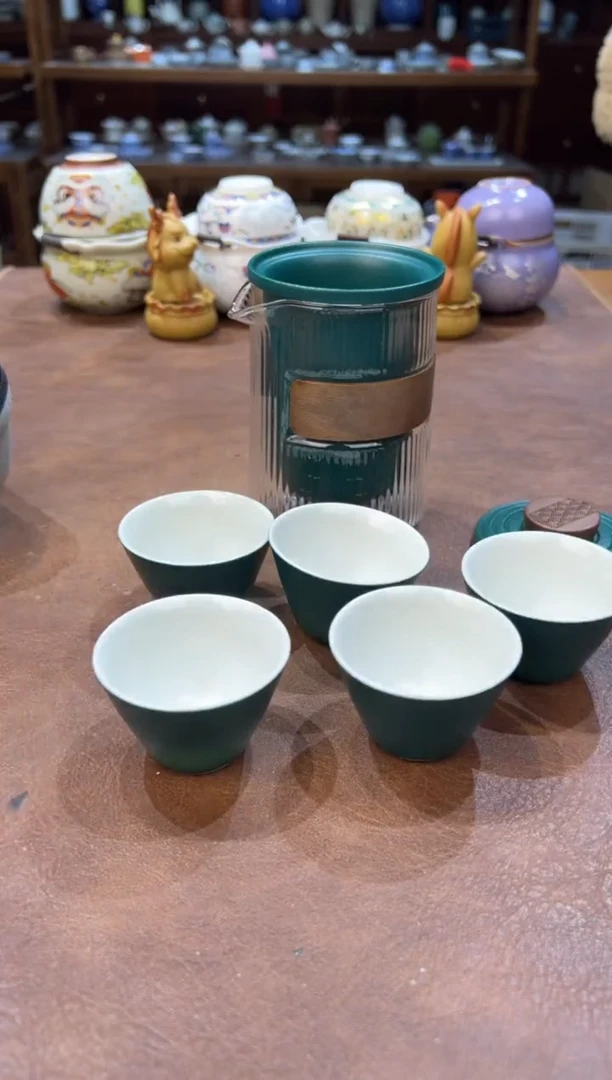 真的很便宜超好看会开片的旅行茶具