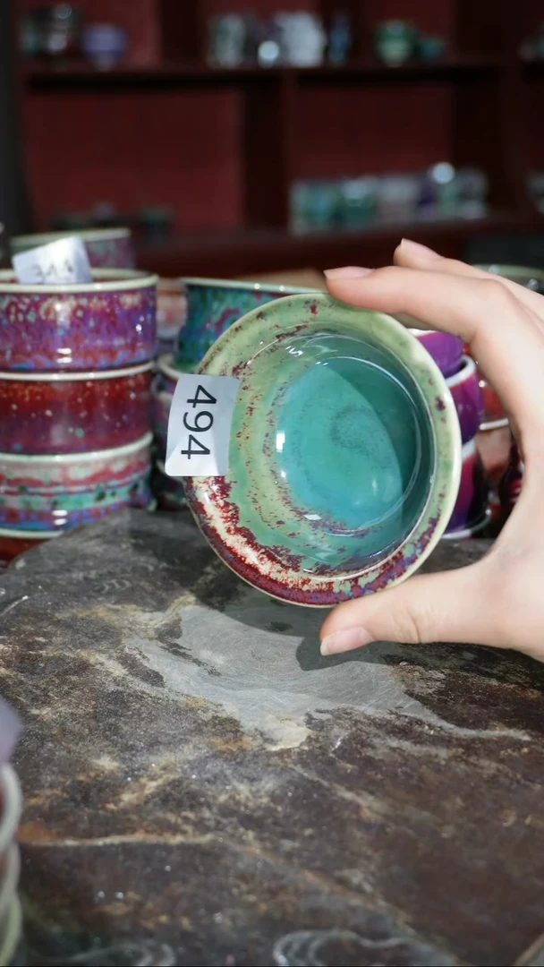 摆件陶精品窑变钧瓷茶器