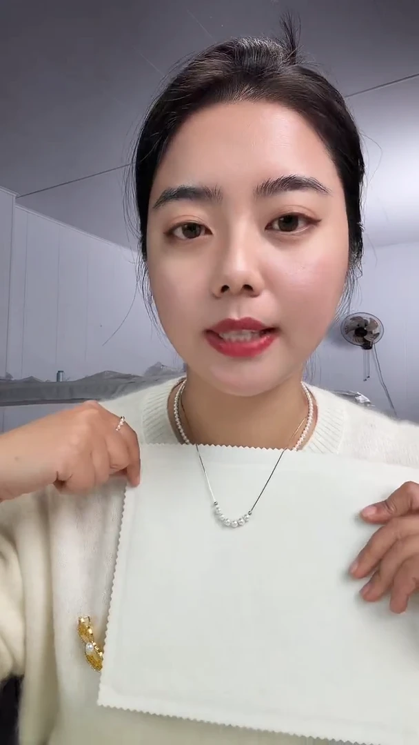 颈饰银S925镶嵌淡水珍珠淡水极光ak微笑链925银