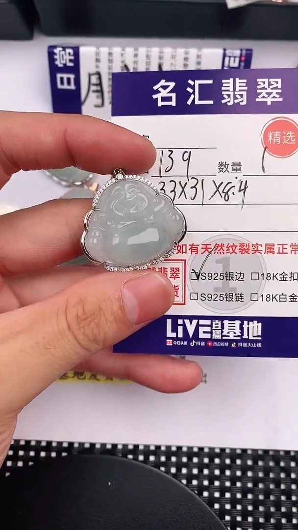 翡翠银S925镶嵌颈饰·