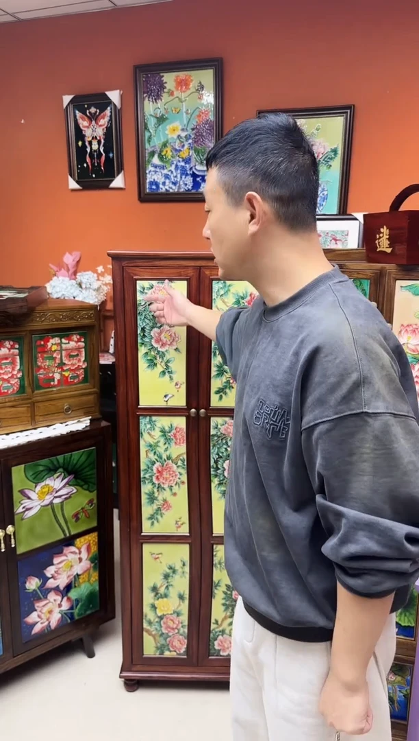 陶瓷高柜  牡丹 新款