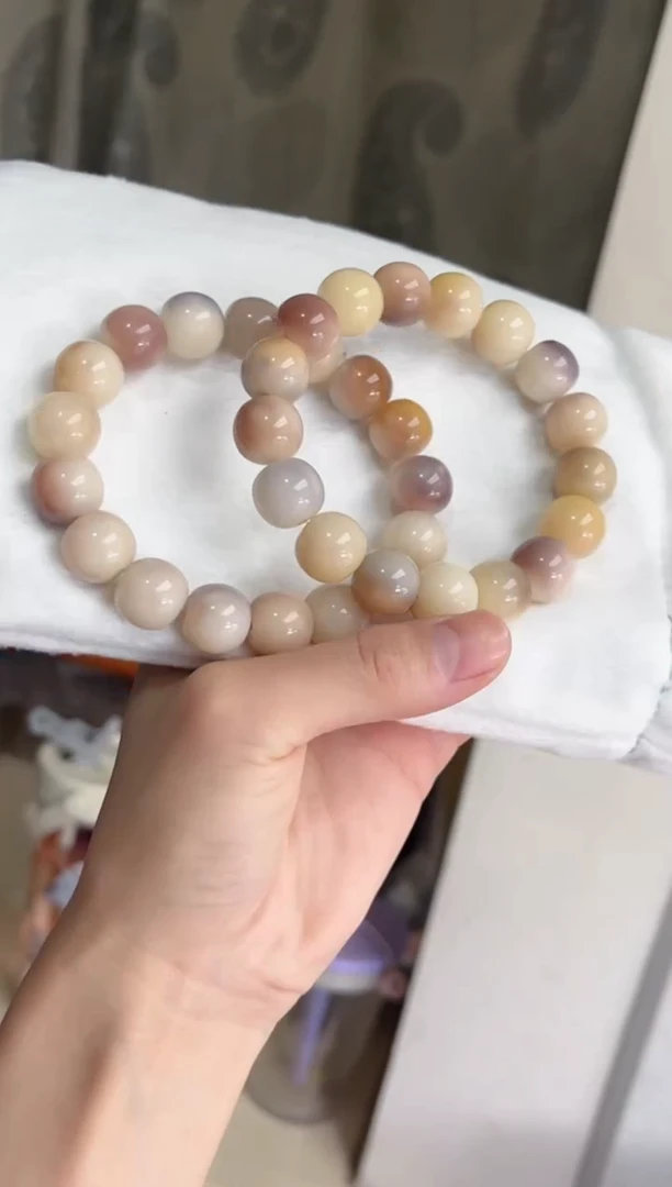 菩提根/象牙果手串水蜜桃紫美人玉化苹果12*13现穿