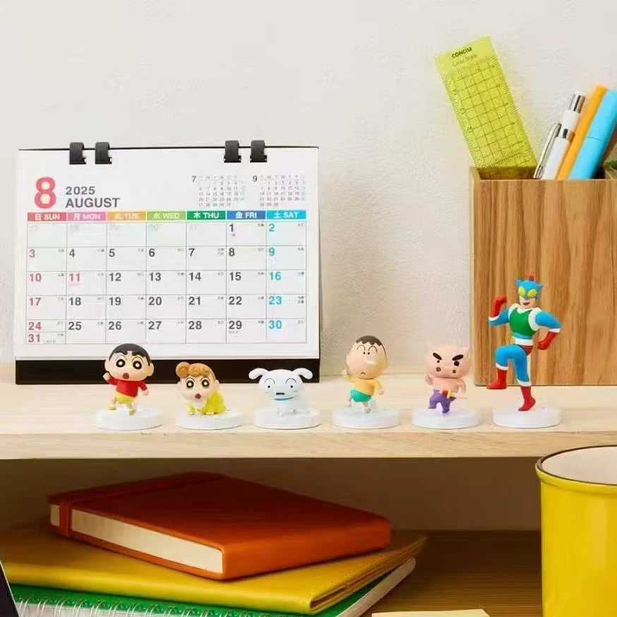 蜡笔小新桌面排排走底座摆件