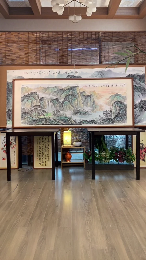 国画纯手绘纯实木205*85cm