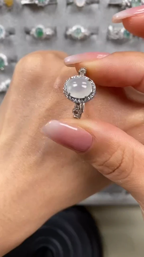 【闪购商品】翡翠戒指银S925镶嵌8352