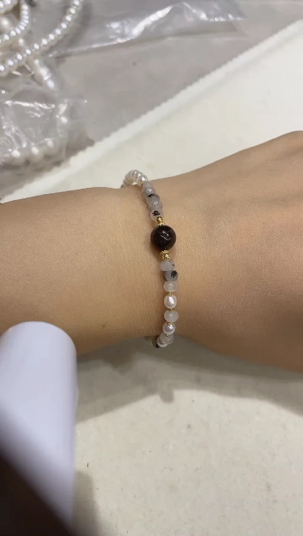 颈饰银S925镶嵌淡水珍珠天然真珍珠款式手链