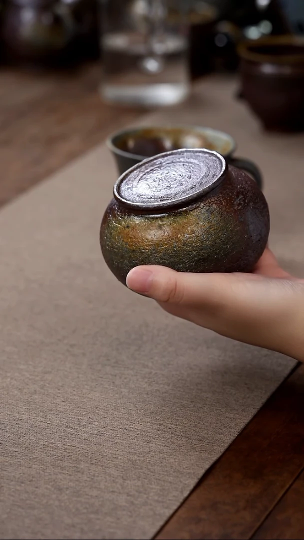 茶壶紫砂柴烧茶叶罐