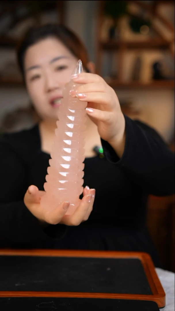 未镶嵌珠宝半成品水晶粉水晶文昌塔D682