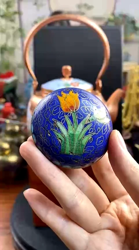 【闪购商品】非遗技艺 景泰蓝粉盒宝蓝（老）