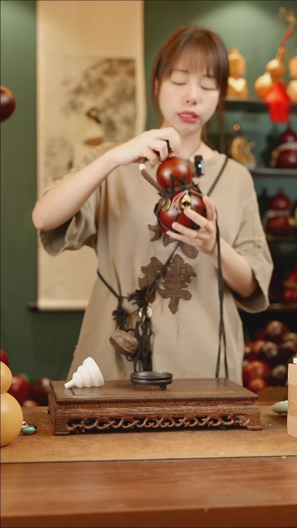 92号精品天然大漆工艺防渗内胆酒葫芦~