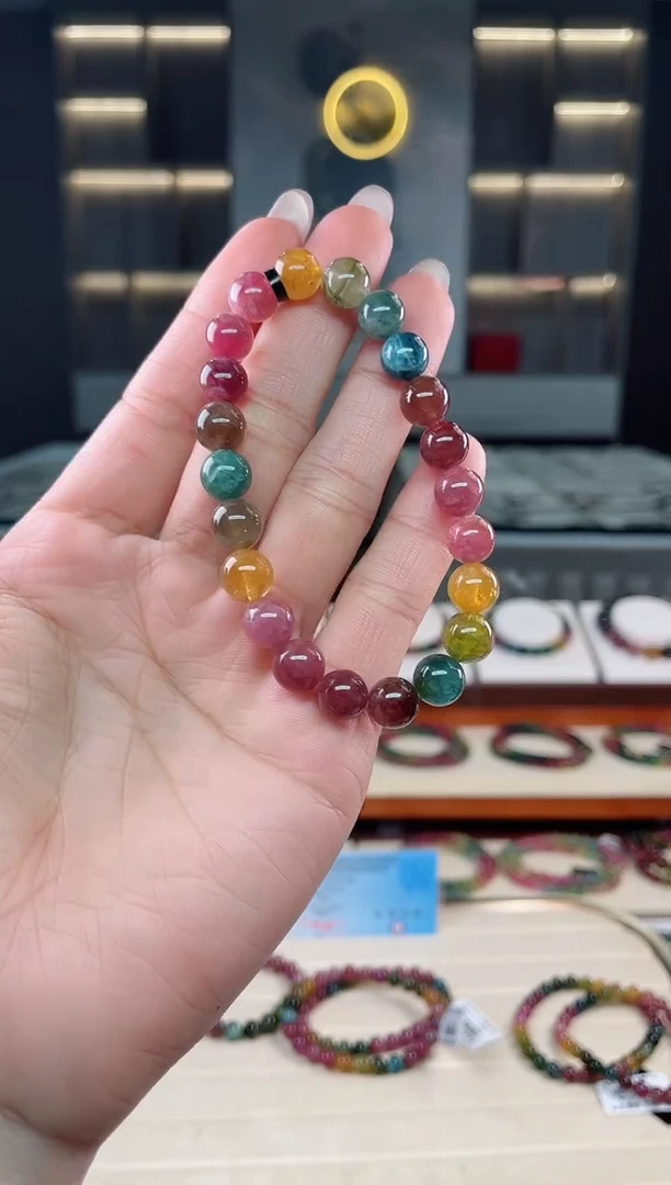 未镶嵌老矿碧玺单圈手串8mm+碧玺多样性发一条T