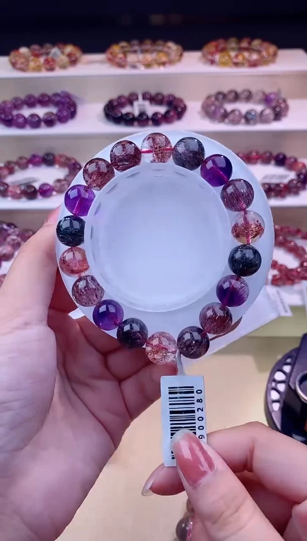 未镶嵌手串发晶黑加仑超七10m+