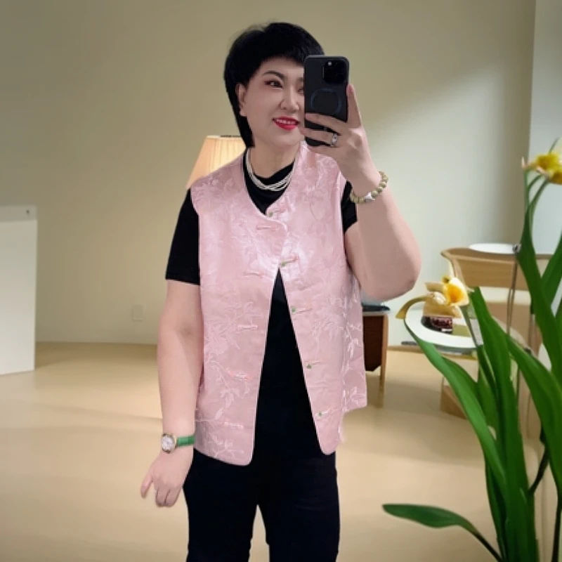 9153重工刺绣马甲气质女士中式国风马夹/WJ