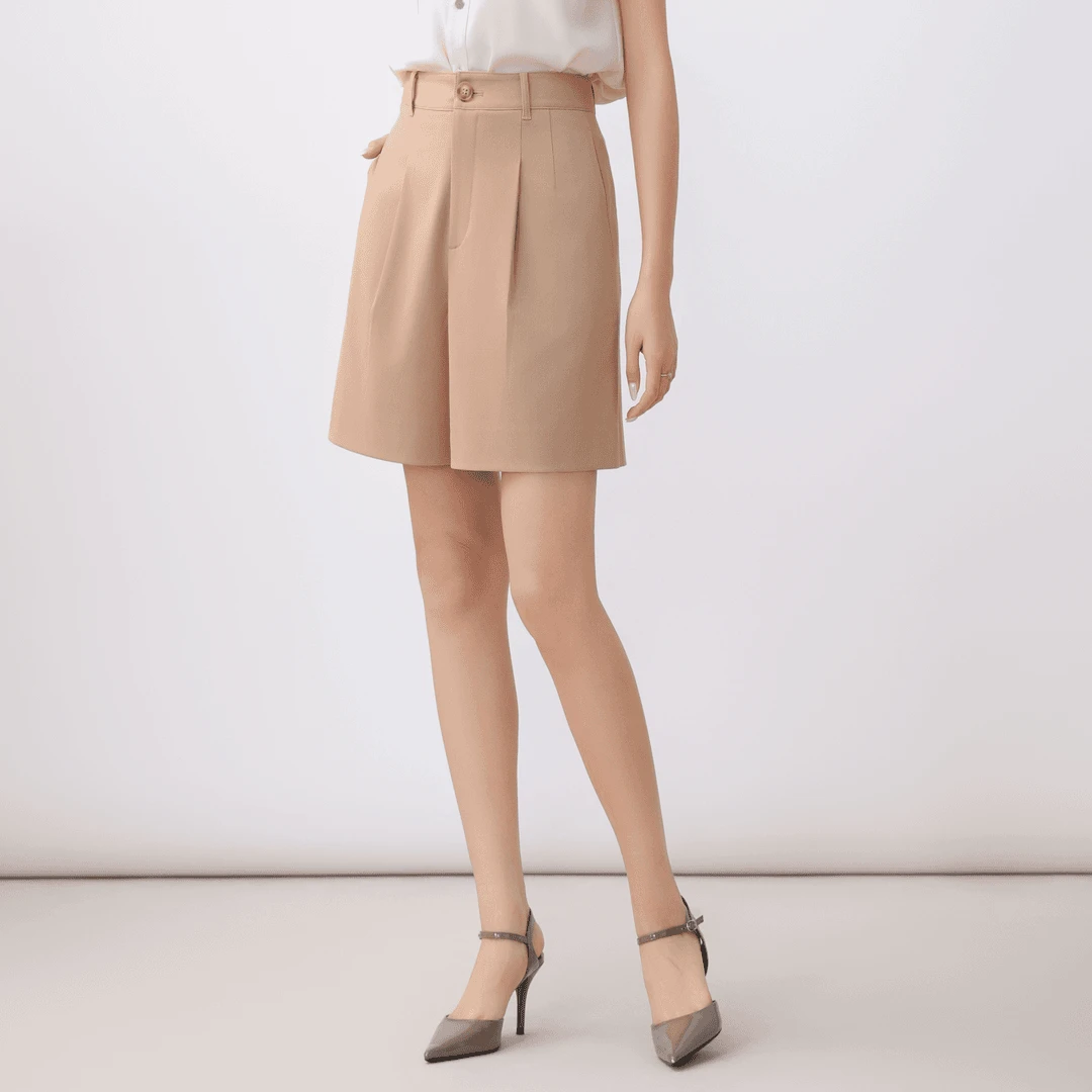 GIRDEAR/哥弟夏季新款时尚百搭宽松休闲短裤1100539显瘦气质高腰