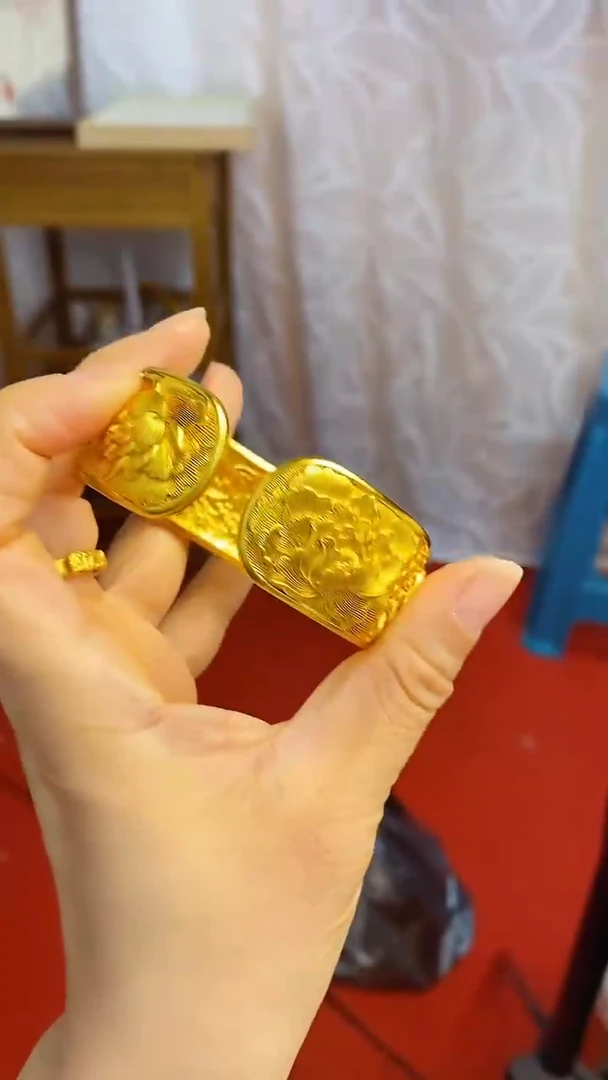 合金无007加宽牡丹手镯