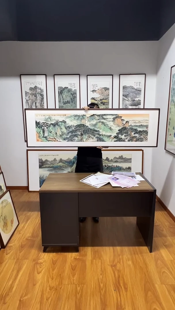 国画隗寿群 160*45 国泰民安 泰山