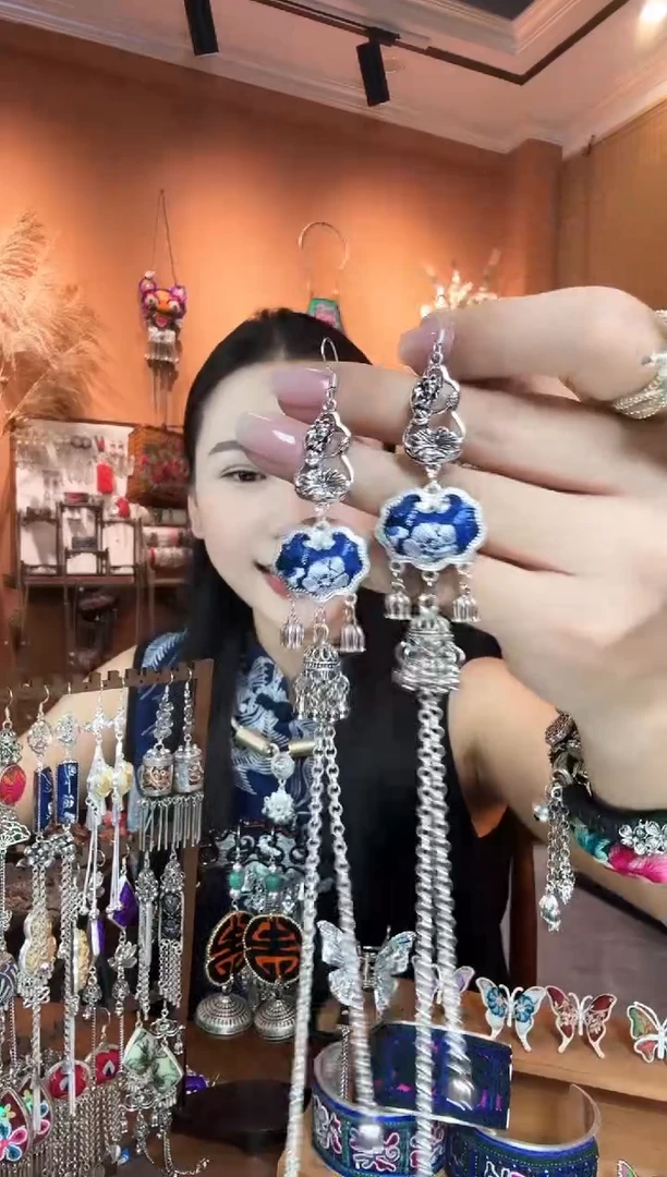 刺绣纯手工民族风耳环