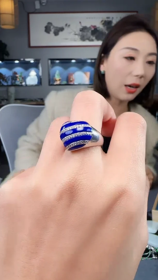 【闪购商品】青金石戒指银S925镶嵌1