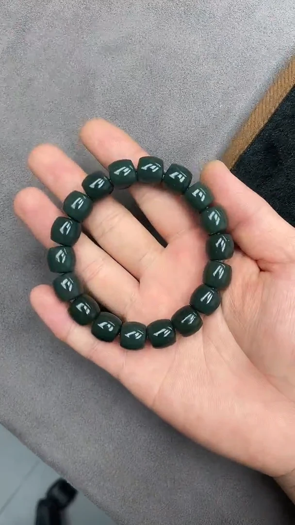 未镶嵌手串和田玉纯天然新疆且末蓝调12直切