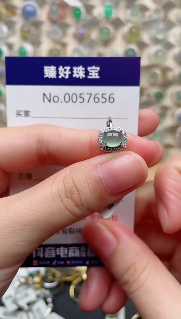 翡翠戒指银S925镶嵌.