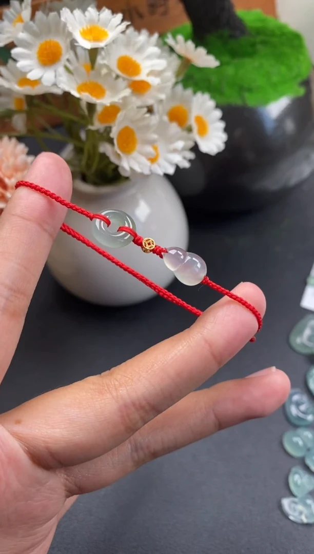散珠翡翠葫芦平安扣手绳