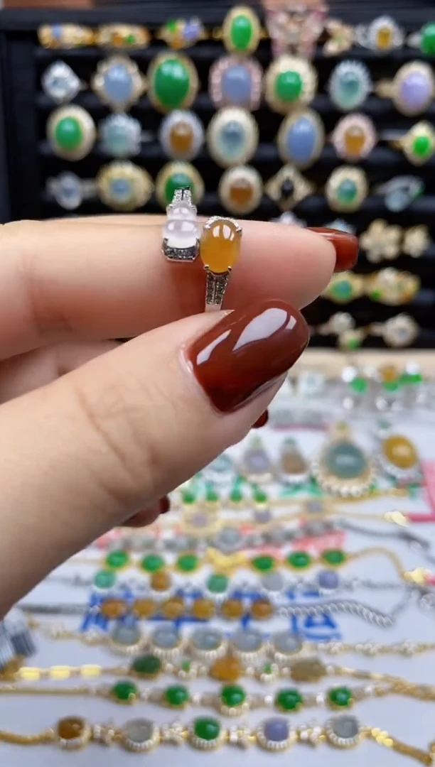 银S925镶嵌戒指翡翠9024