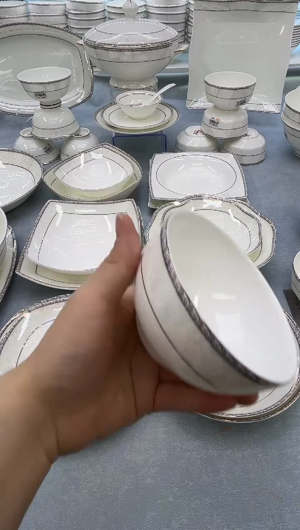 骨瓷玲珑6三角2个