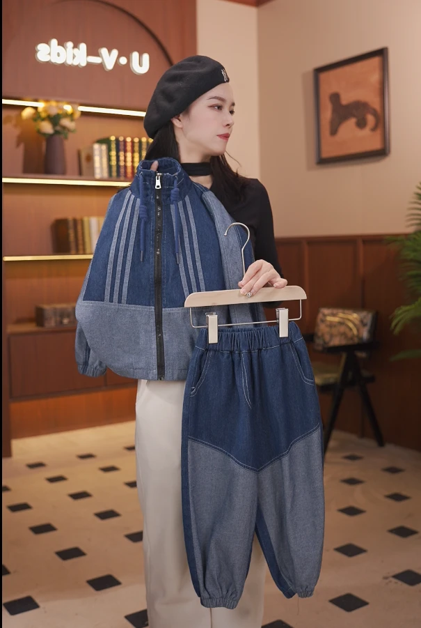 【百搭王炸组合】25年春季儿童牛仔棉原浆色复古宽松两件软糯潮酷