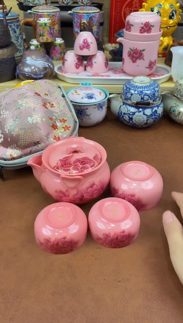 陶瓷茶具摆件旅行套组