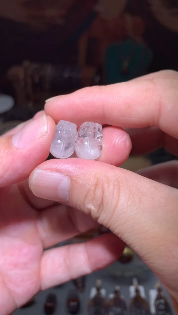 未镶嵌珠宝半成品水晶小号蓝针貔貅，一个