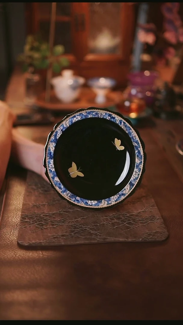 茶器 造白黑金壶承壶承