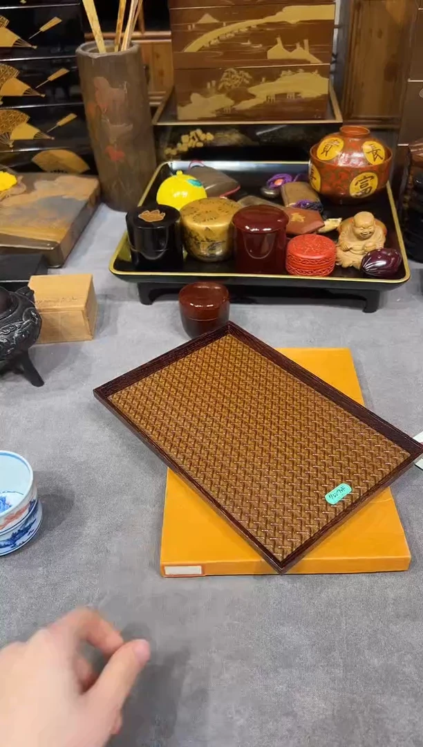 皮质 收纳盘 大漆漆器大漆漆器