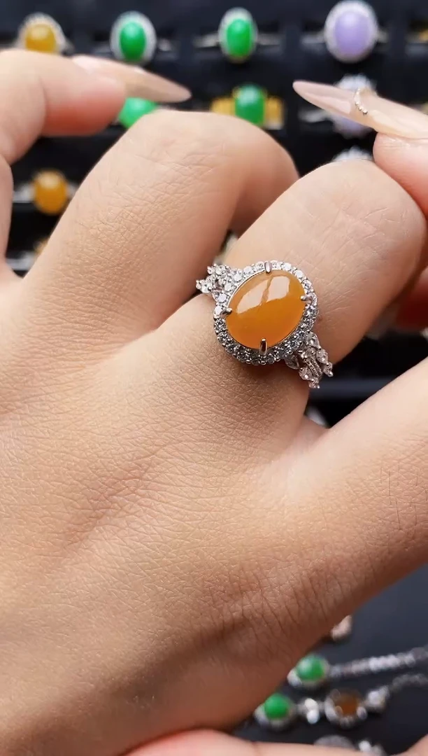 银S925镶嵌戒指翡翠1070