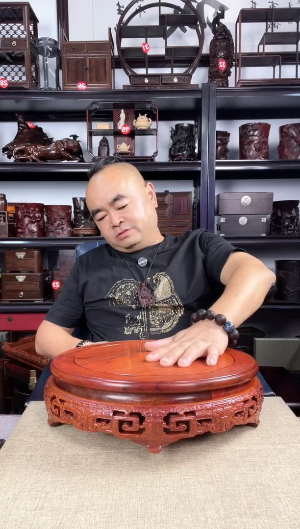 木30公分黄圆老李红木工艺品