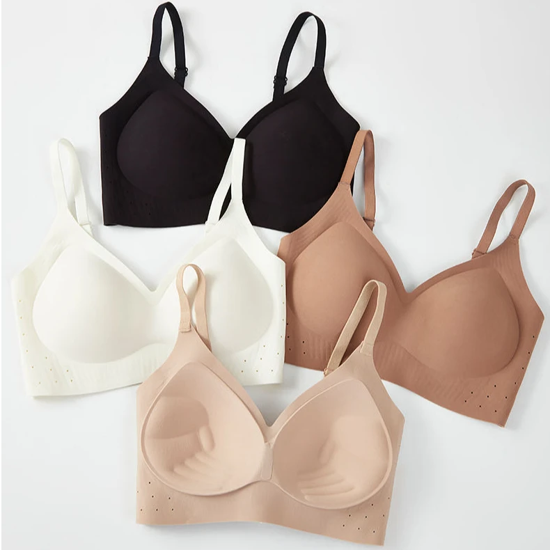 【2.0手掌杯背心款】无痕透气厚杯聚拢无钢圈内衣