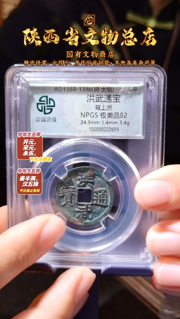 铜洪武通宝 背上浙/众诚82/陕文店