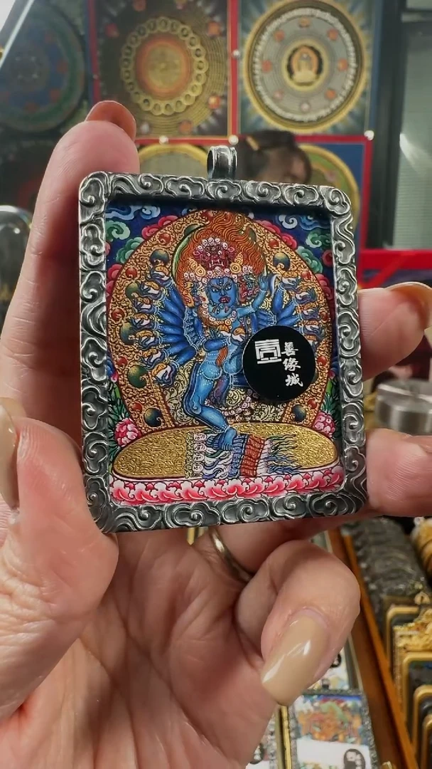 吊坠小**曼壹善缘城手绘唐卡喜金刚